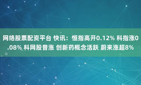 网络股票配资平台 快讯：恒指高开0.12% 科指涨0.08% 科网股普涨 创新药概念活跃 蔚来涨超8%